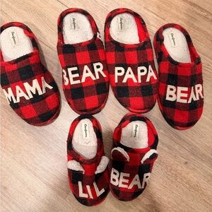 Dearfoams Red and Black Plaid Slippers